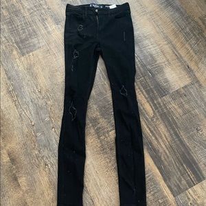 Black skinny Hollister distressed jeans